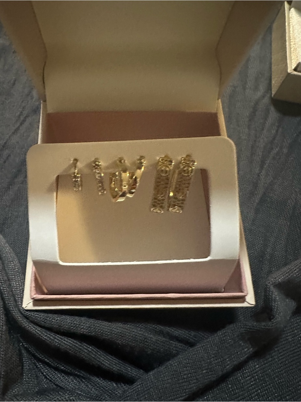 Gold-Tone Women's Earring Set - Mixed Stud and Drop Styles